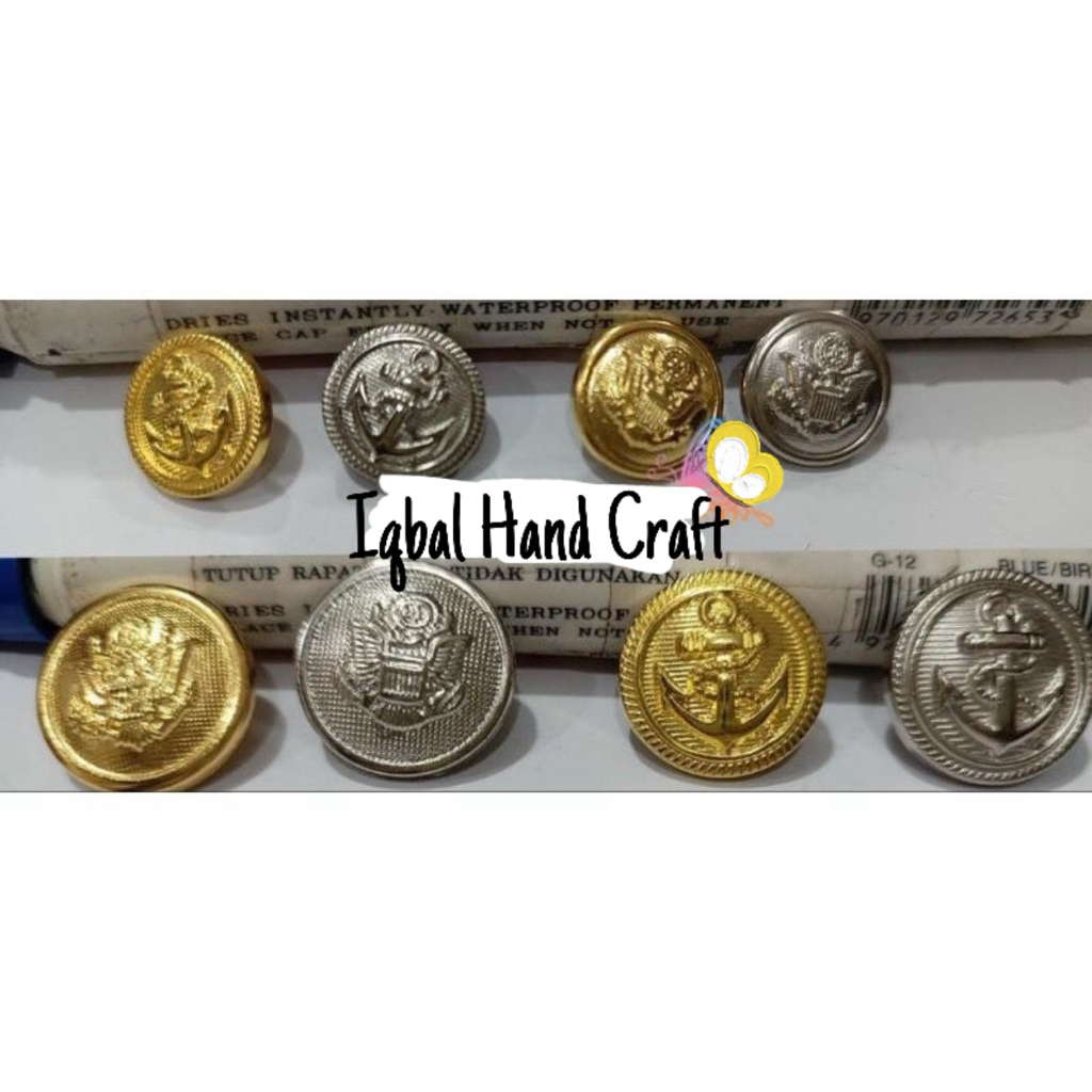 1 Gross Kancing Jangkar/Garuda 15mm dan 23mm Per Gross - Kancing Hias Jangkar - Kancing Jas