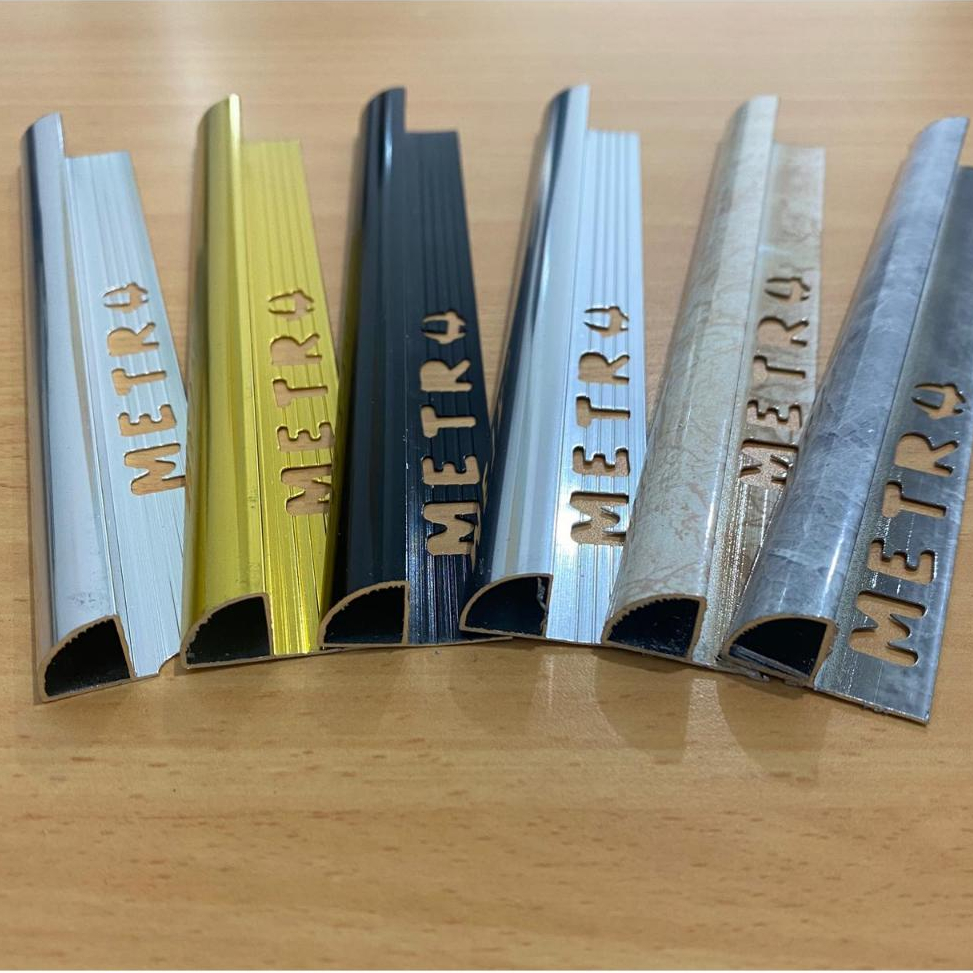 LIS SUDUT ALUMUNIUM TILE TRIM KKM BON BON SIKU ALUMINIUM SUDUT GRANIT KERAMIK LANTAI PANJANG 2,5MTR