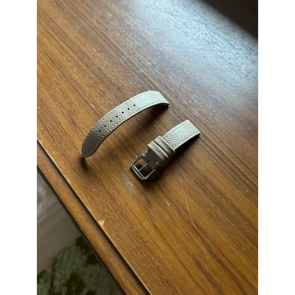 Milled leather cream strap 18 mm