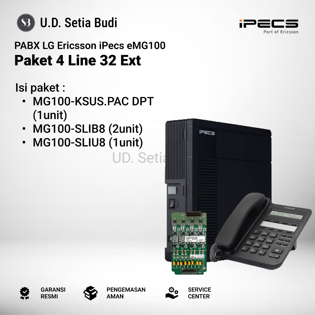 PABX LG Ericsson iPecs eMG100 Kapasitas 4 Line 32 Ext + Key Telephone