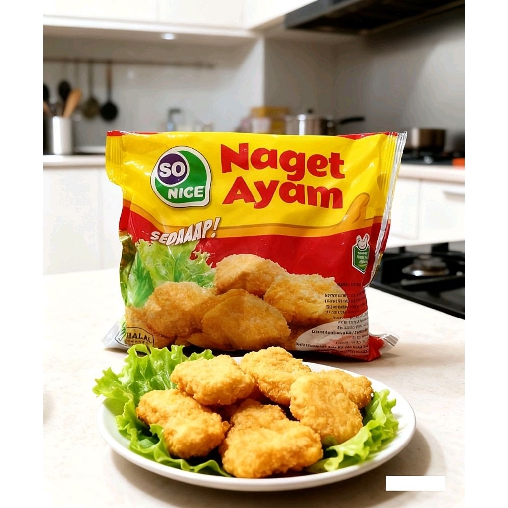 Sonice naget ayam 500g, so nice chicken nugget, praktis dan sedap.