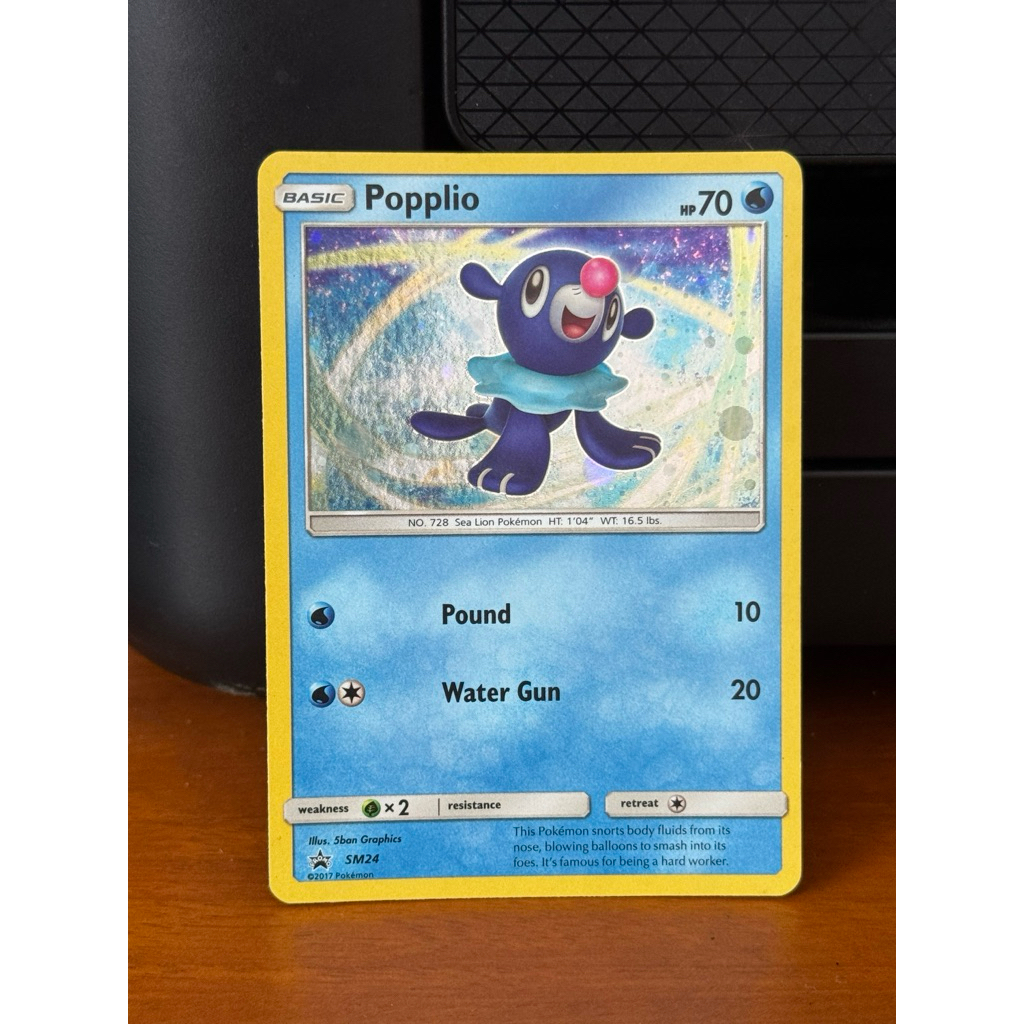 Popplio SM24 Sun & Moon SM Black Star Promo Holo Pokemon TCG bahasa inggris