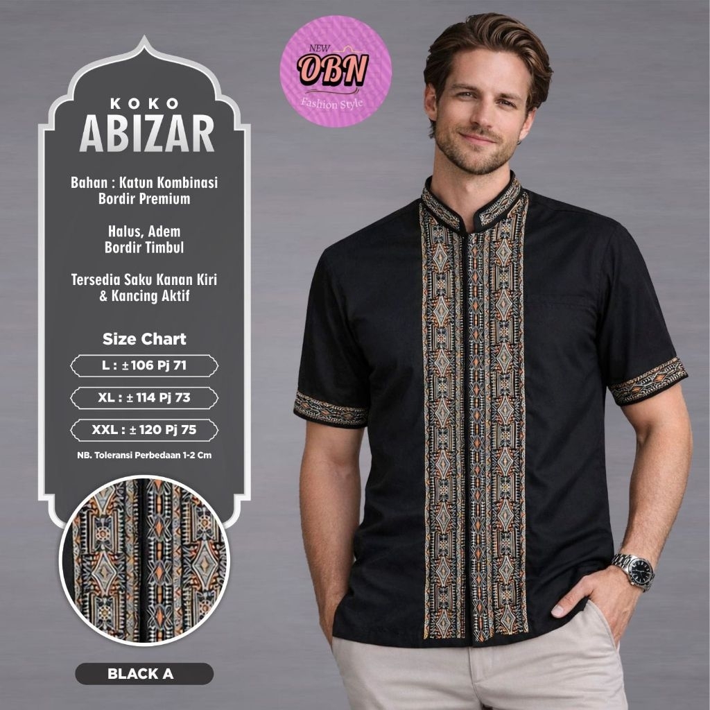 Abizar koko bordir - Danis bordir | osman bordir koko pendek, koko bordir lengan pendek