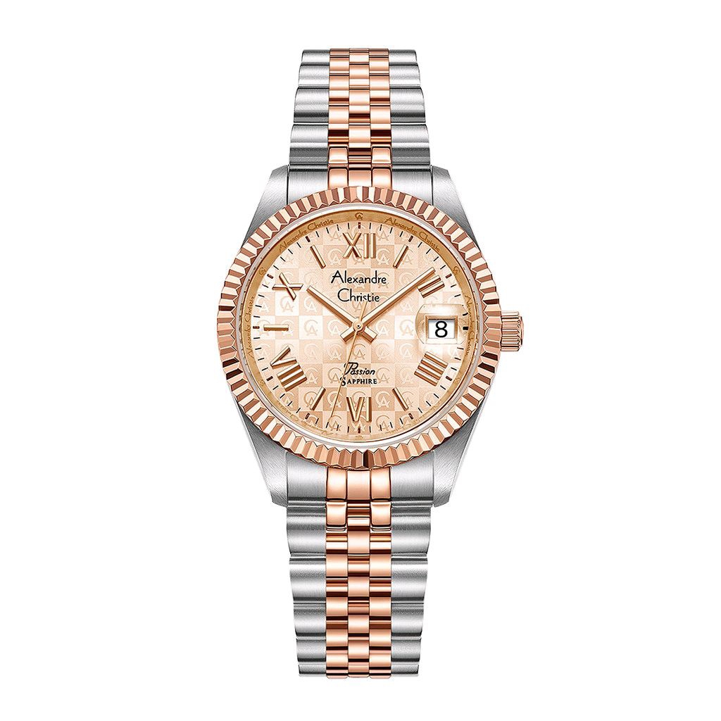 Jam Tangan Wanita Alexander Christie AC 5014 Analog Kaca Sapphire Stainless Steel Original Garansi