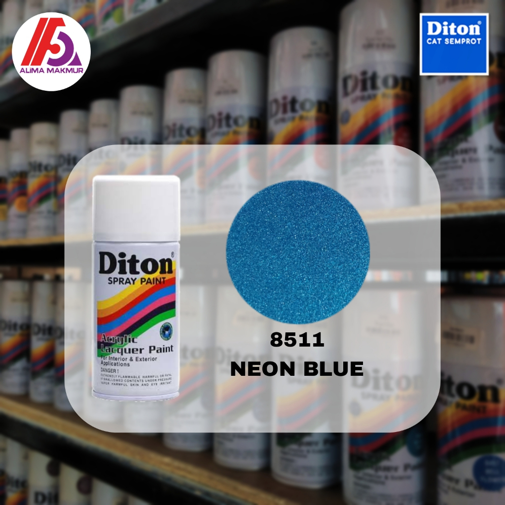 Diton Acrylic 8511 Neon Blue 300cc / Pilok Diton Neon Blue / Pilok Neon Blue / Cat Semprot Biru Meta