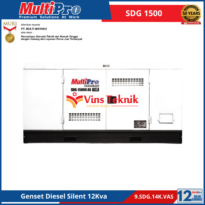 MULTIPRO SDG15000 Mesin Genset Solar Silent Genset Diesel Gerator 9.600Watt SDG 15000