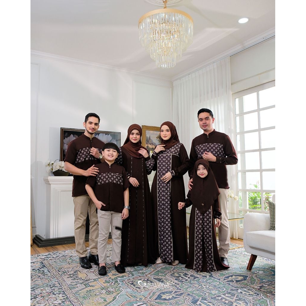 SALVINA Nuraya Dark Cocoa (Tanpa jilbab) / Baju Lebaran Keluarga