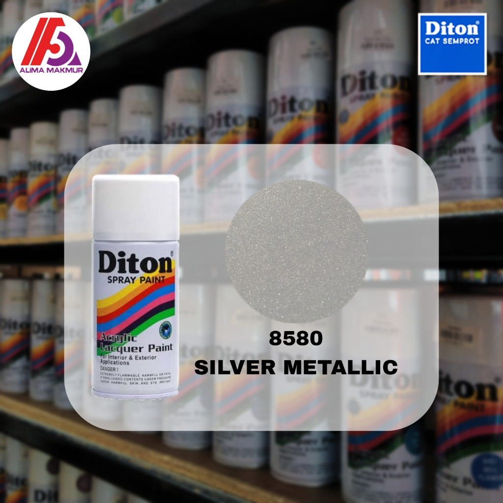 Diton Acrylic 8580 Silver Metallic 300cc / Pilok Diton Silver Metalik / Silver Metallic Diton / Pilo