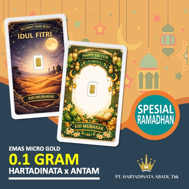 LM Logam Mulia Emas Hartadinata x Antam 0.1 - 0.25 gram 0,1 - 0,25 gr Kado Angpao Hampers Gift Ramad