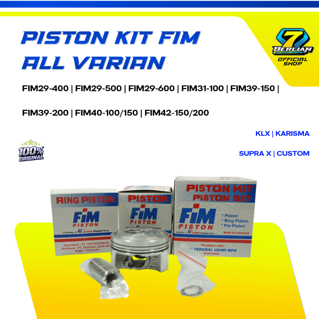 PISTON KIT FIM 29 FIM 31 FIM 39 FIM 40 FIM 42 KLX KARISMA/SUPRAX VBS ORIGINAL 100%