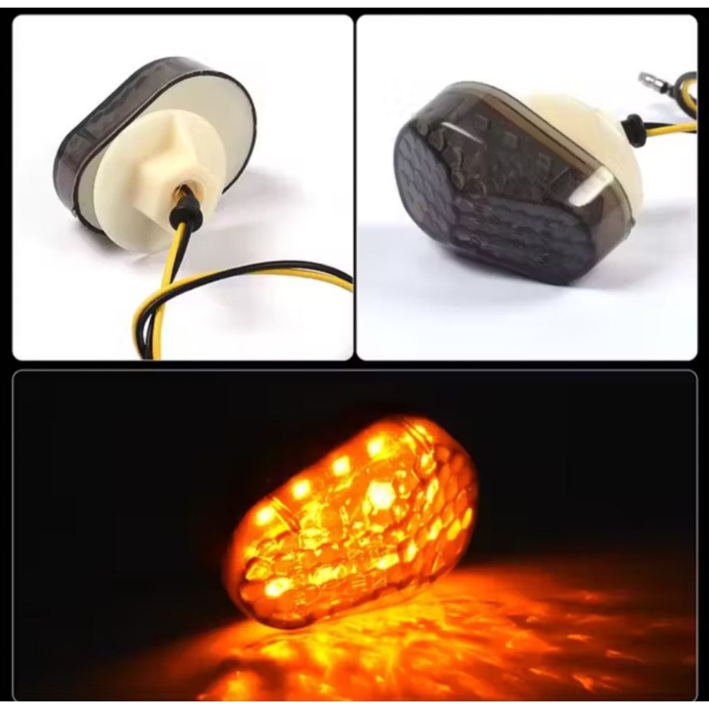 Lampu Sein Tempel Motor Model Oval Mini LED Waterproof
