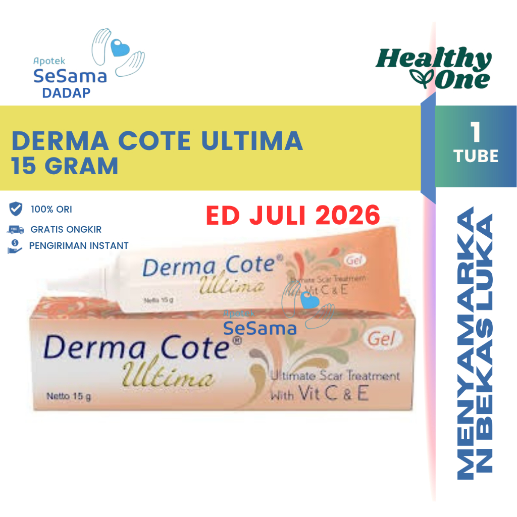 DERMA COTE ULTIMA 15G /PENYAMAR BEKAS LUKA / KELOID/STRETCHMARK