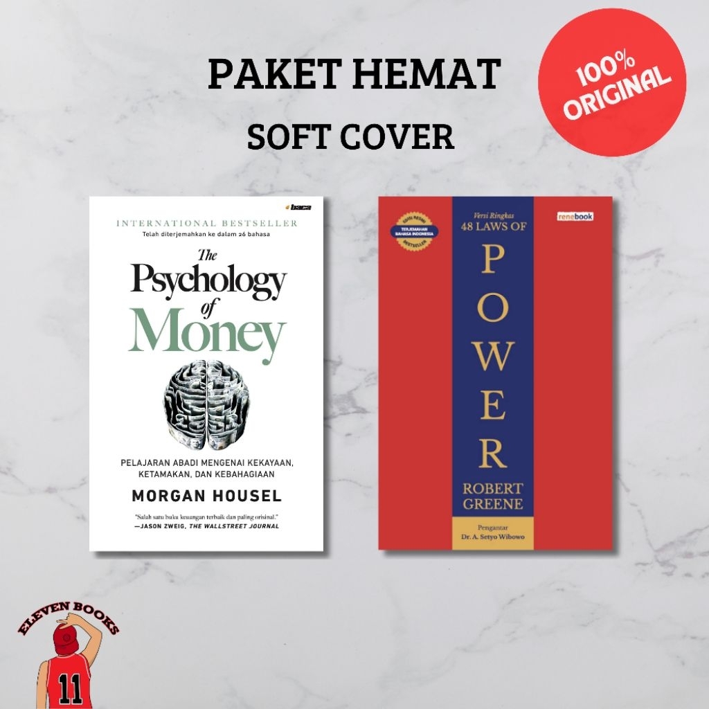 Eleven Books Paket Hemat Buku Terjemahan The Psychology of Money & Versi Ringkas The 48 Laws of Powe