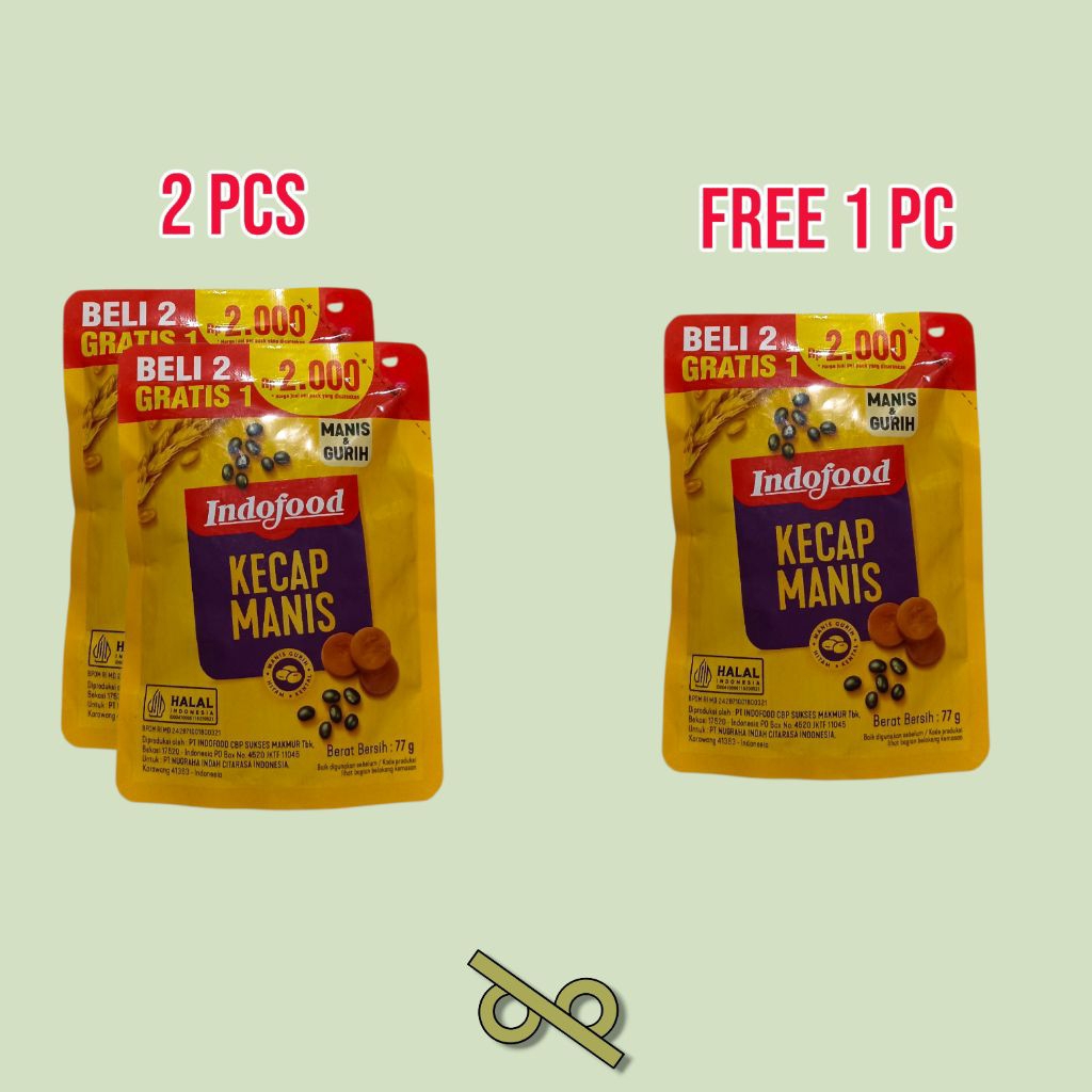 Kecap Manis Indofood 77g Beli 2 Gratis 1 – Kecap Sachet Praktis