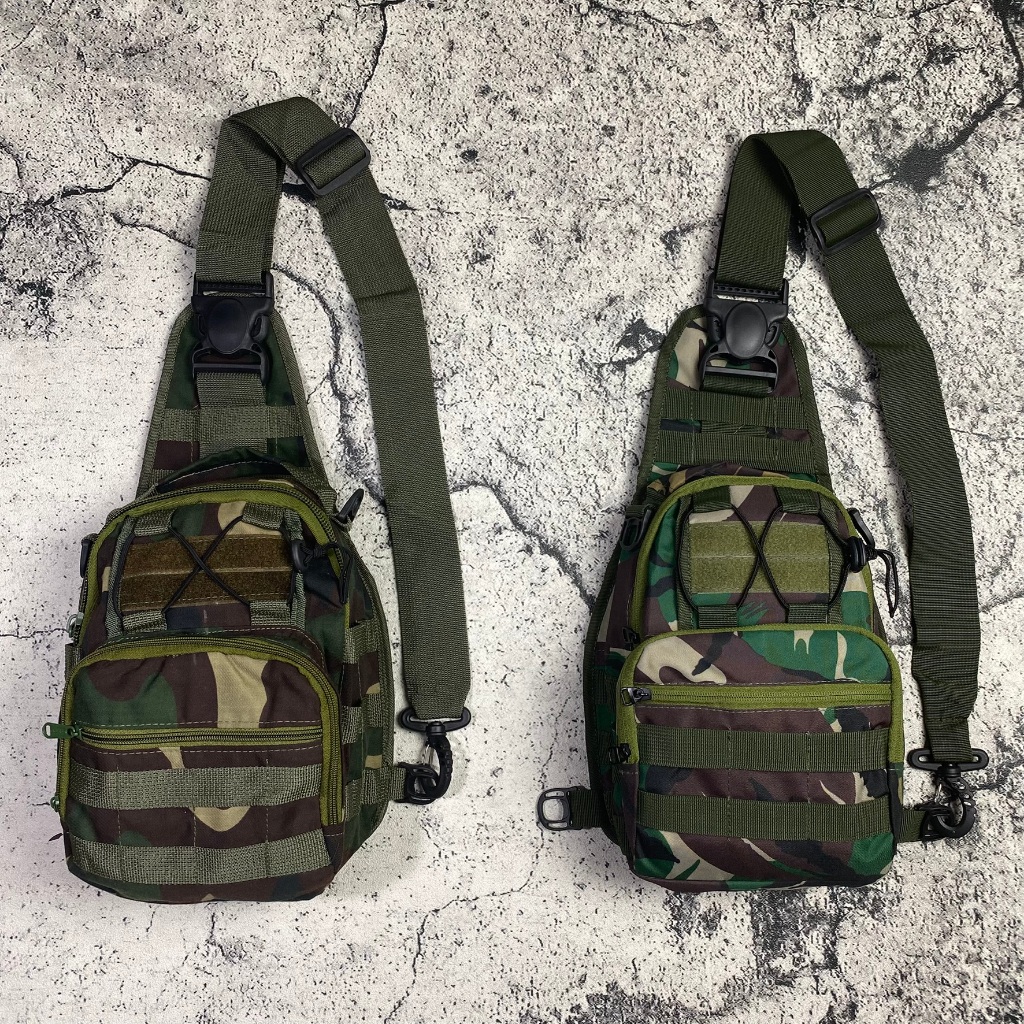 Tas SLINGBAG Tactical Loreng Malvinas TNI Tas Slempang Army Doreng US Tactical Tas Waistbag Lokal