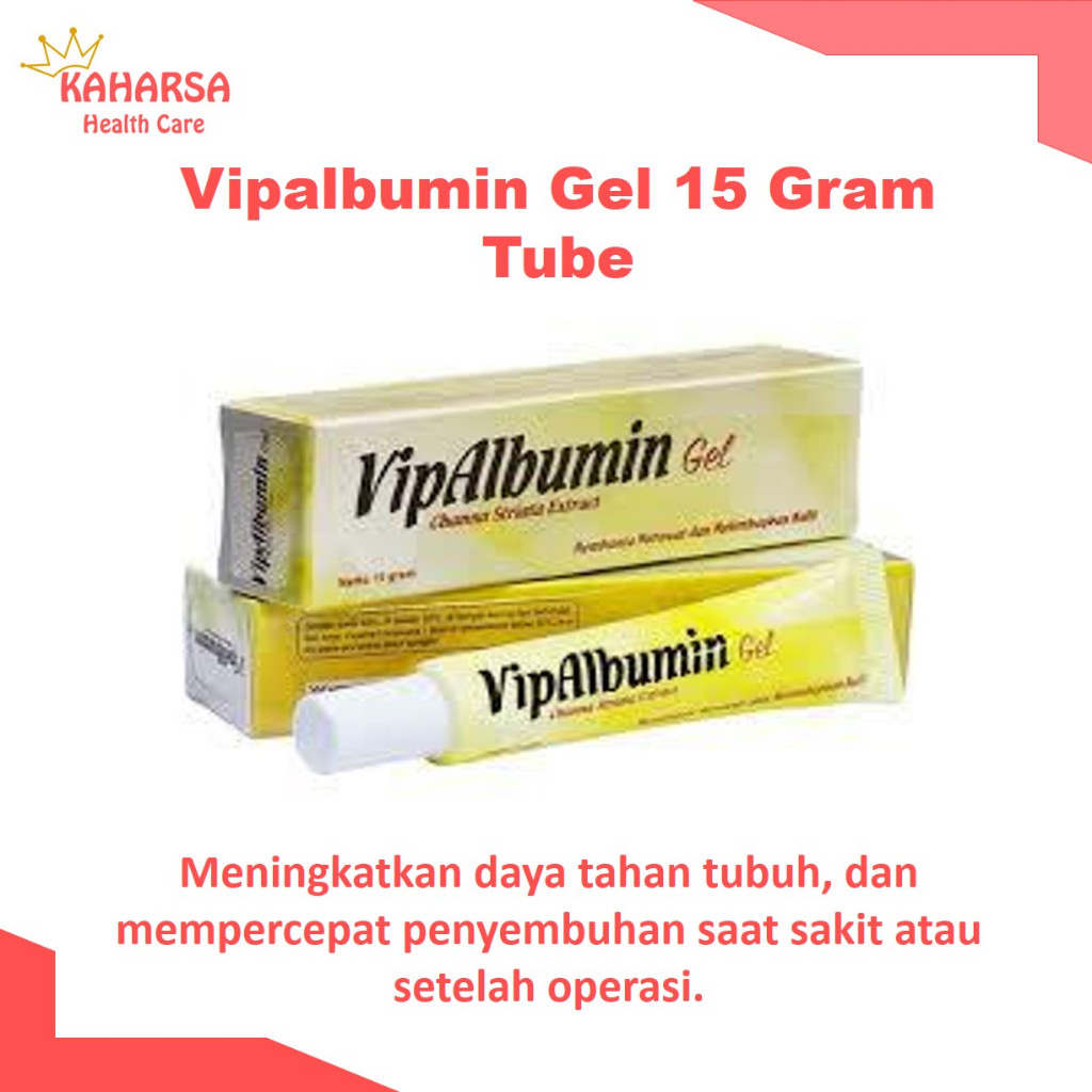 VIPALBUMIN GEL 15 Gram Tube - Salep Luka - Ekstrak Ikan Gabus