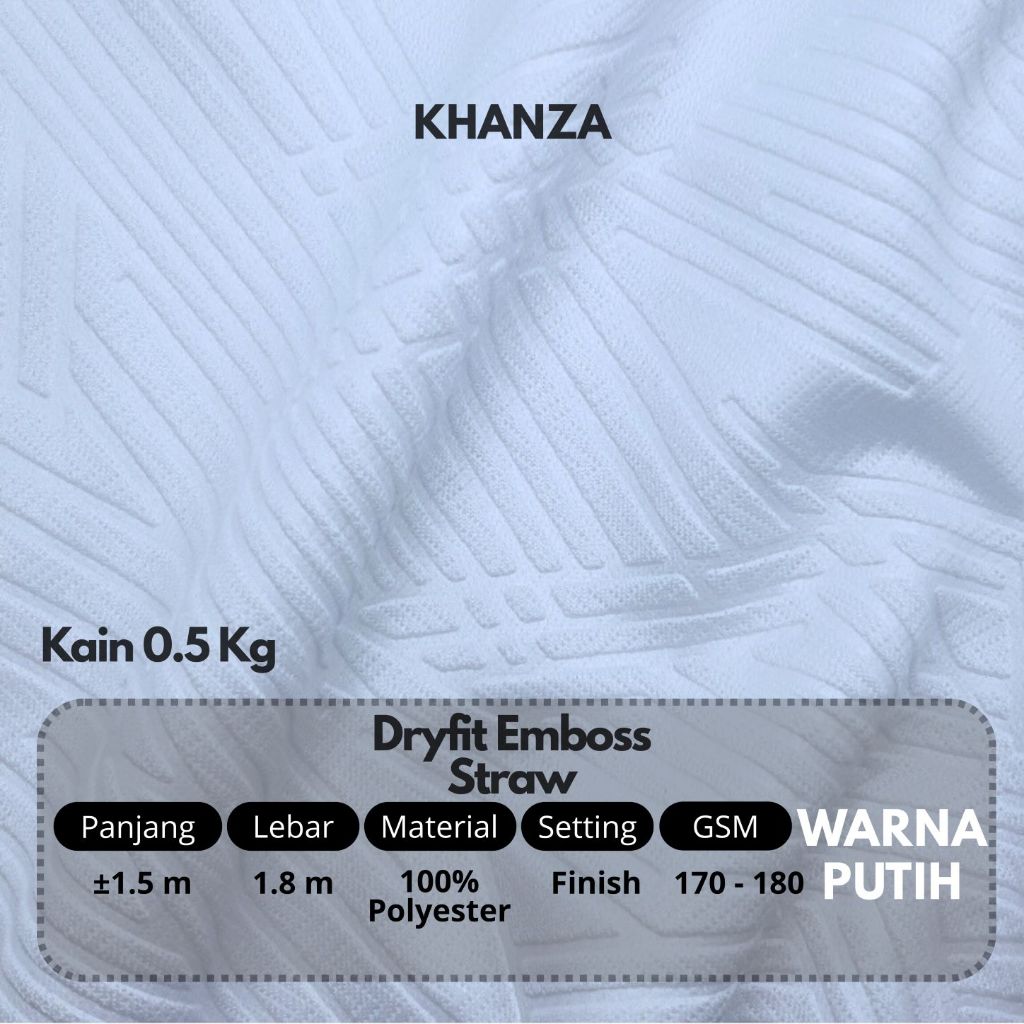 [0.5 KG] Kain Dryfit Emboss Corak Straw Premium | Jersey Dryfit Polyester Adem Untuk Olahraga - Khan