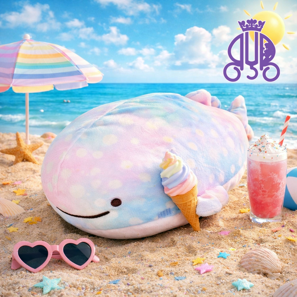 Boneka kecil karakter ikan paus Jinbe San rainbow