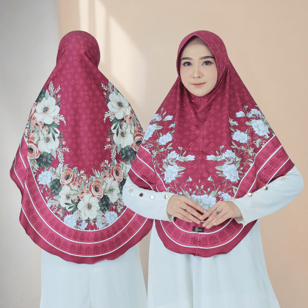 ST Hijab - Hijab Motif Kanaya Instan Jumbo Syar'i Jersey Premium