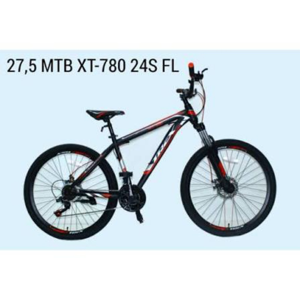 Sepeda Gunung MTB 27.5 Trex XT 780 FL Frame Alloy 24 Speed Discbrake