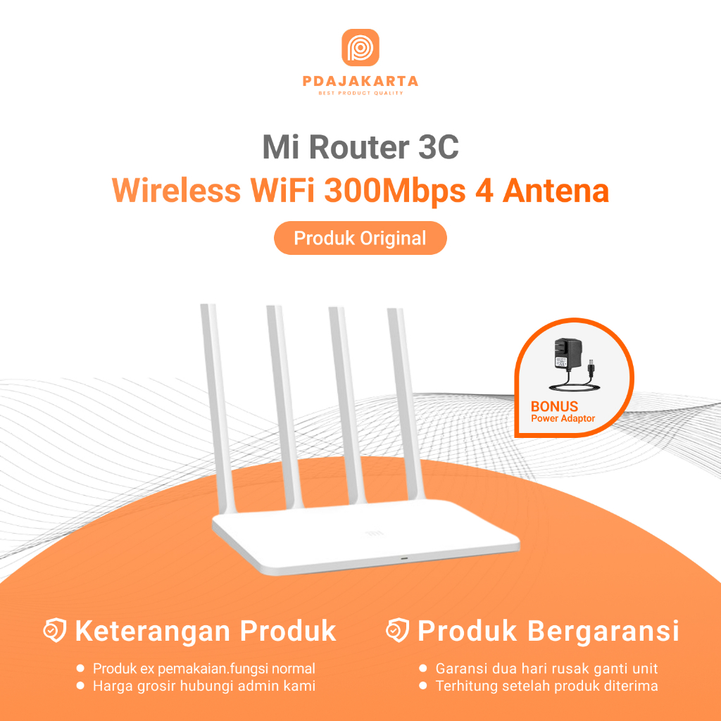 Xiaomi Mi Router 3C Wireless WiFi 300Mbps 4 Antena | Router Bekas Original Bonus Adaptor