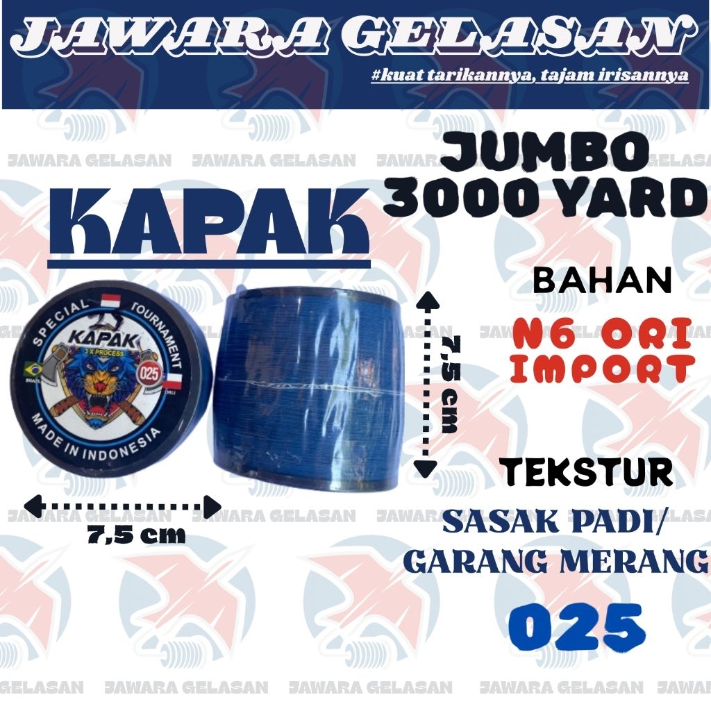 Benang Gelasan Kapak Jumbo 3000 Yard 025 N6 ORI