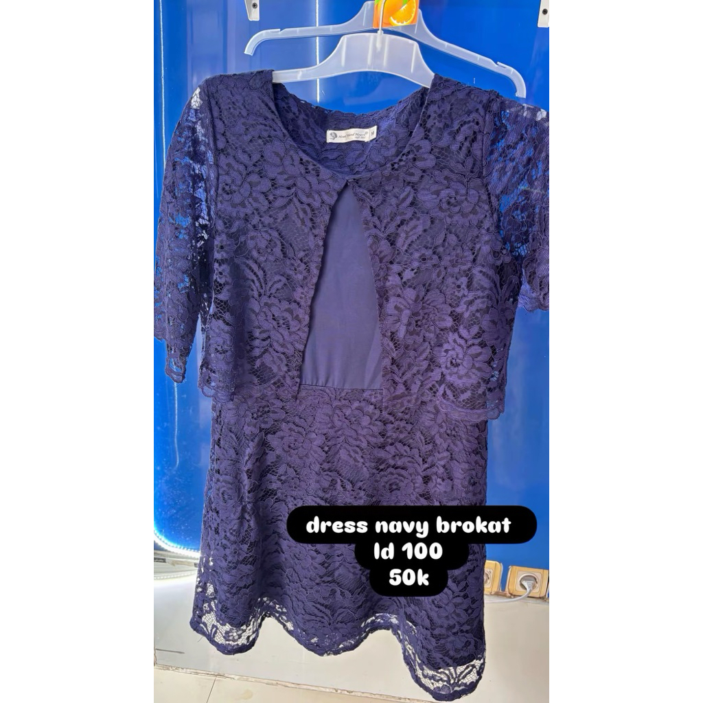 Dress Brokat Navy