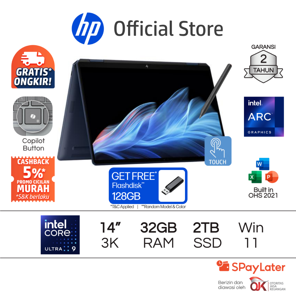 Laptop HP Spectre x360 - OmniBook Ultra Flip 14 [NEW] Intel Core Ultra 9 Arc 32GB RAM 2TB SSD Touchs