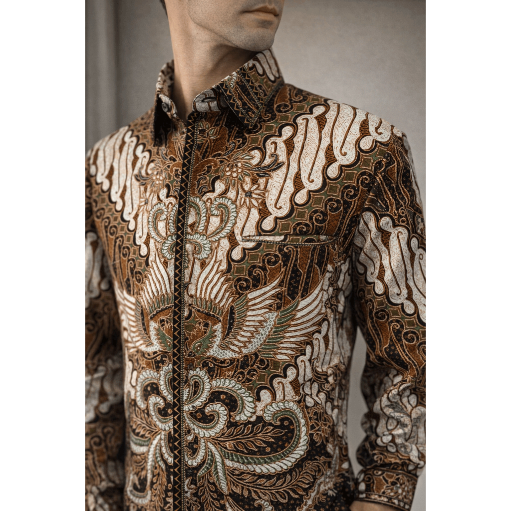 Batik Nusarupa - GARUDAREJA | Kemeja Batik Pria Premium Lengan Panjang Motif Nusantara | Semi Jas