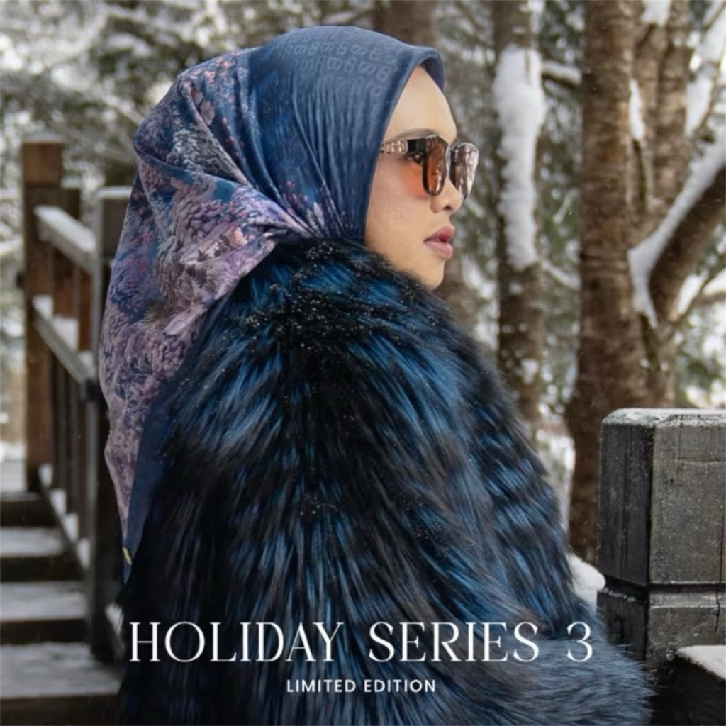Buttonscarves Holiday Series 3 Jacquard Voile Square Hijab