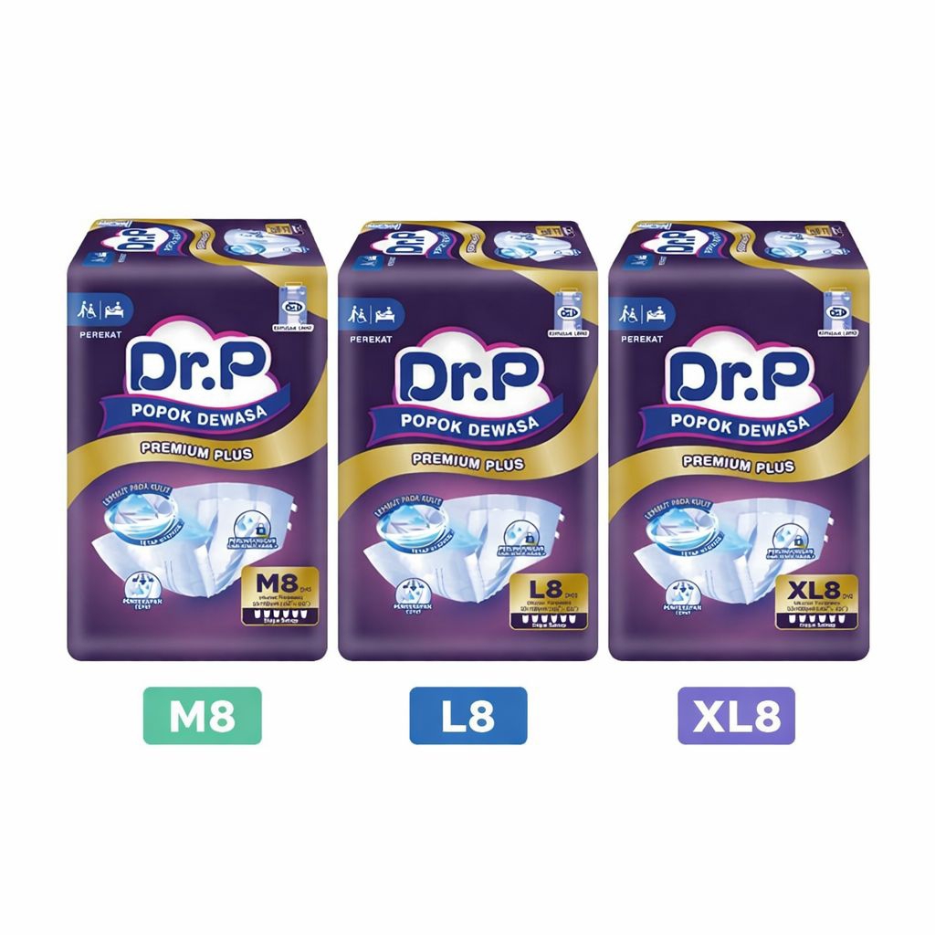 DR.P Premium Plus Adult Diapers M/L/XL Popok Perekat Dewasa Lansia Adult Diapers