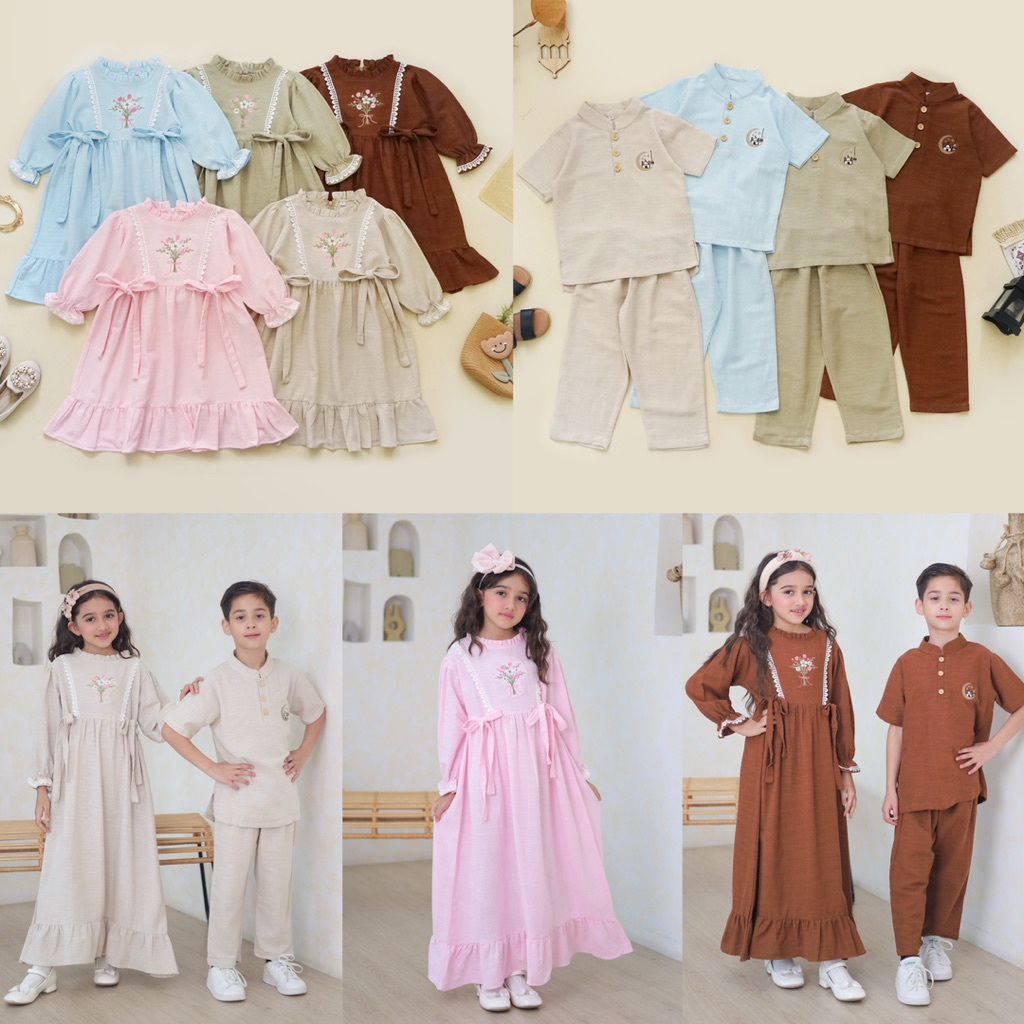 KIRANA KHAZAN Baju Couple Gamis & Set Koko Anak / Baju Lebaran Couple Anak 2026