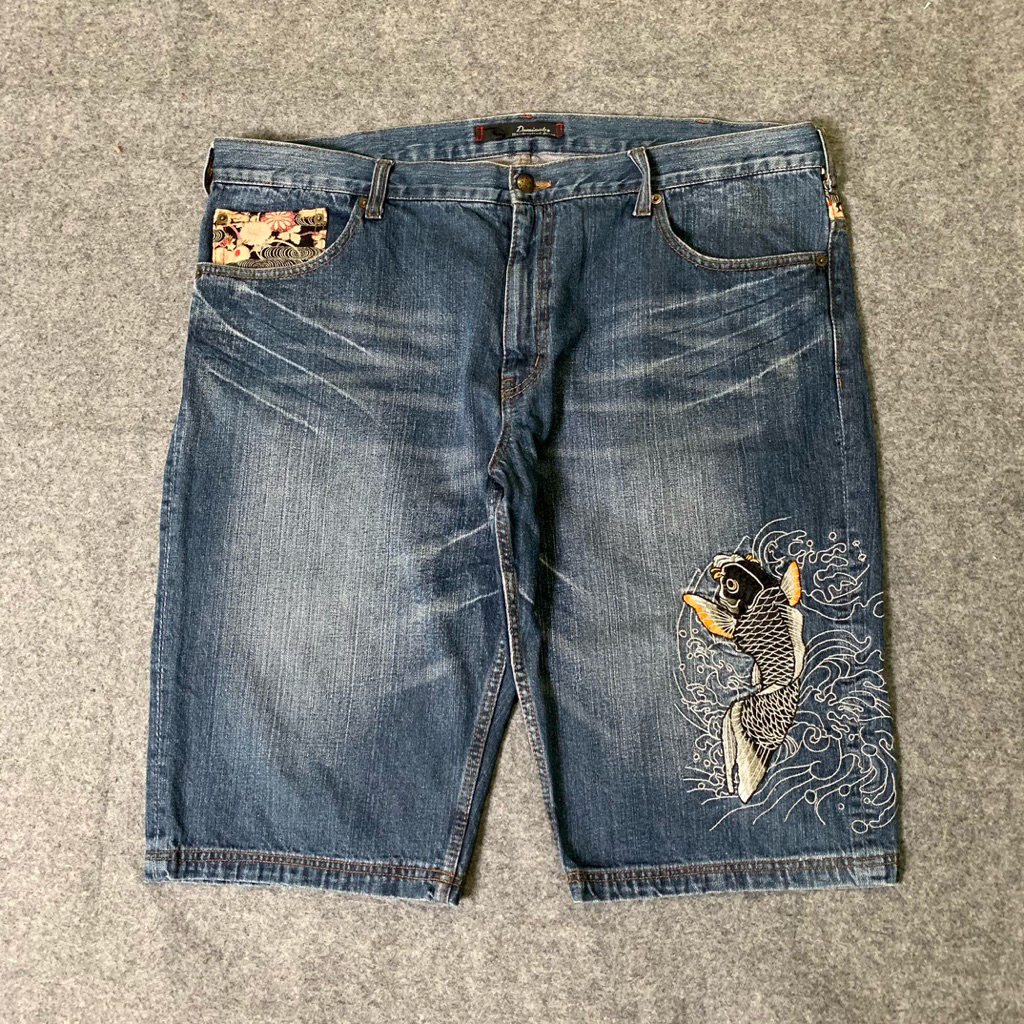Shortpants Jorts Denim Sukajan Koi DOMINATE Jeans