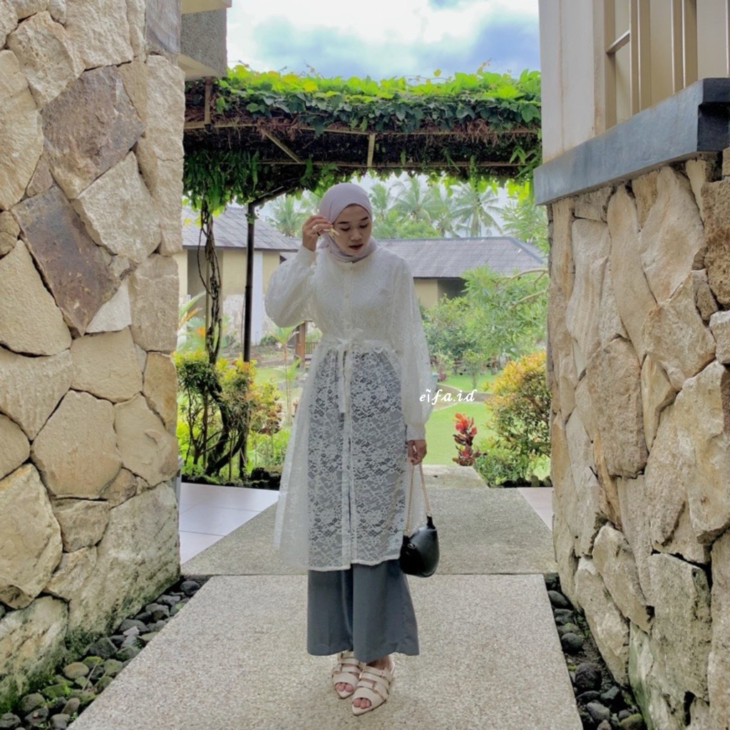 Eifa | Lanny Outer | Outer Brokat | Outer Brukat | Outer Tunik Brokat Panjang | Outer Brokat Terlari