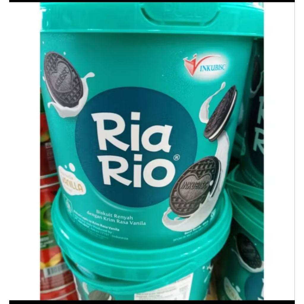 (KEMASAN BARU) Ria Rio Inkubisc Biscuit Krim Vanilla 400 gram/Biskuit Vanila Kaleng