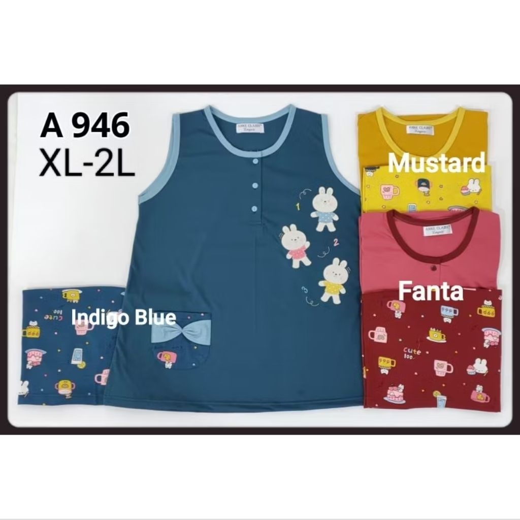 Baju Tidur Piyama Babydoll Home Wear Premium - Tangan Singlet Kutung Celana Pendek HP Hotpant JUMBO 