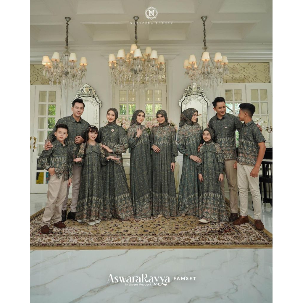aswararayya famset lebaran, MIDI dress, kemeja pria, gamis anak mewah by nadheera luxury