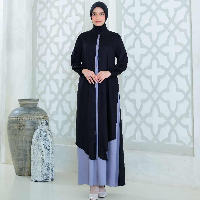 RILLEY - Gamis Hilya | Gamis Bahan Adem | Gamis Wanita Bahan Rayon Twill dan Linen RL