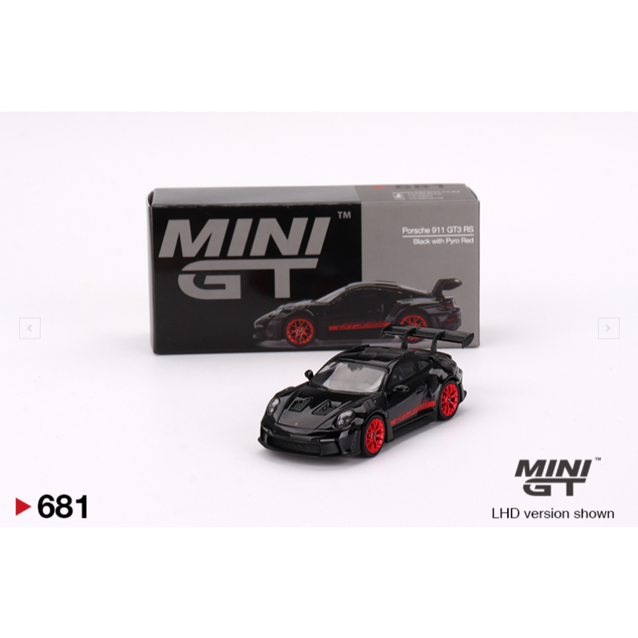 Mini GT Porsche 911 GT3 RS Black Pyro Red