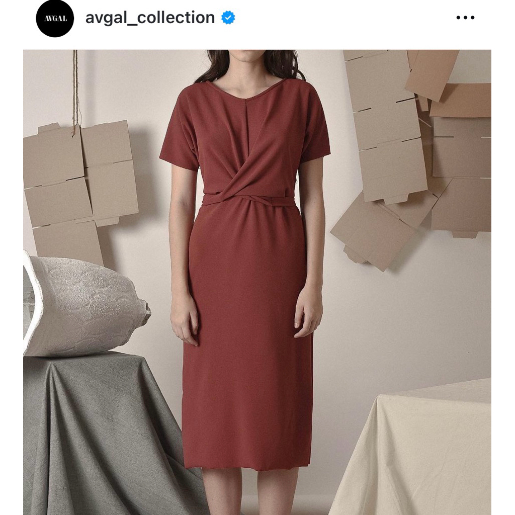 DRESS WANITA IKAT RIBBON BASIC AVGAL
