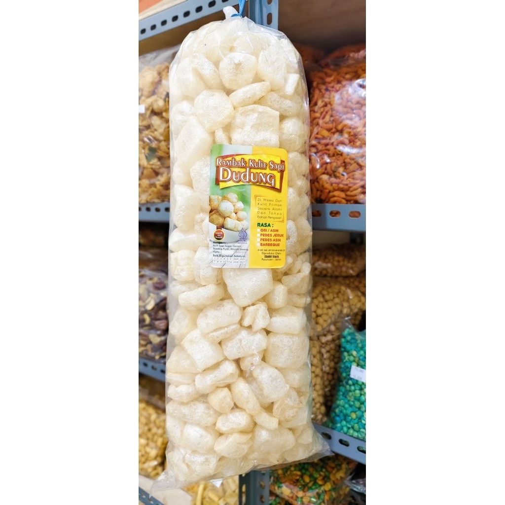 KERUPUK RAMBAK MATANG, KULIT SAPI PEDAS, ORI