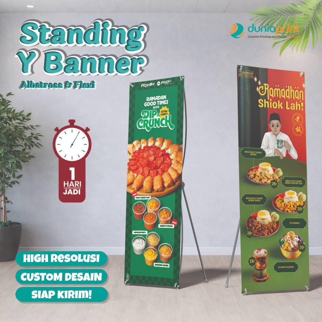 Y Banner | Banner Jualan | Stand Banner | Banner Standing | Banner Berdiri | Dunia Print