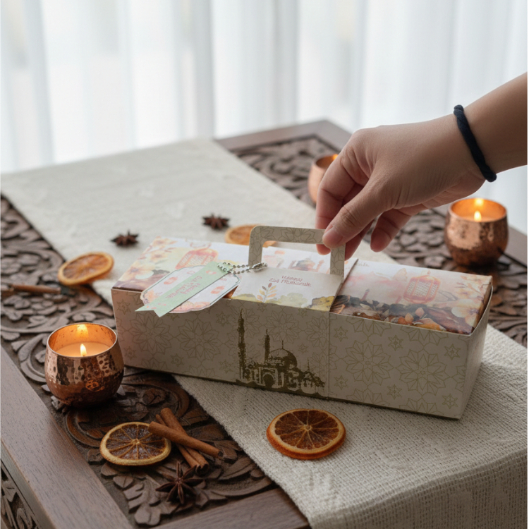 Box Lebaran Hampers Idulfitri Handle  25x8x8cm Box 5 set Bolu Gulung Lebaran / Natal / Imlek Chinese