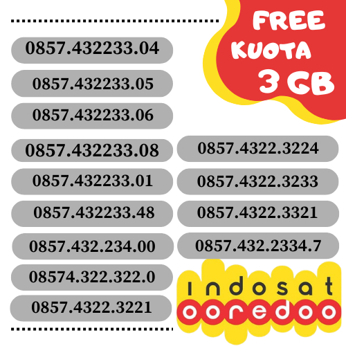 NOMOR CANTIK INDOSAT SERI 432233