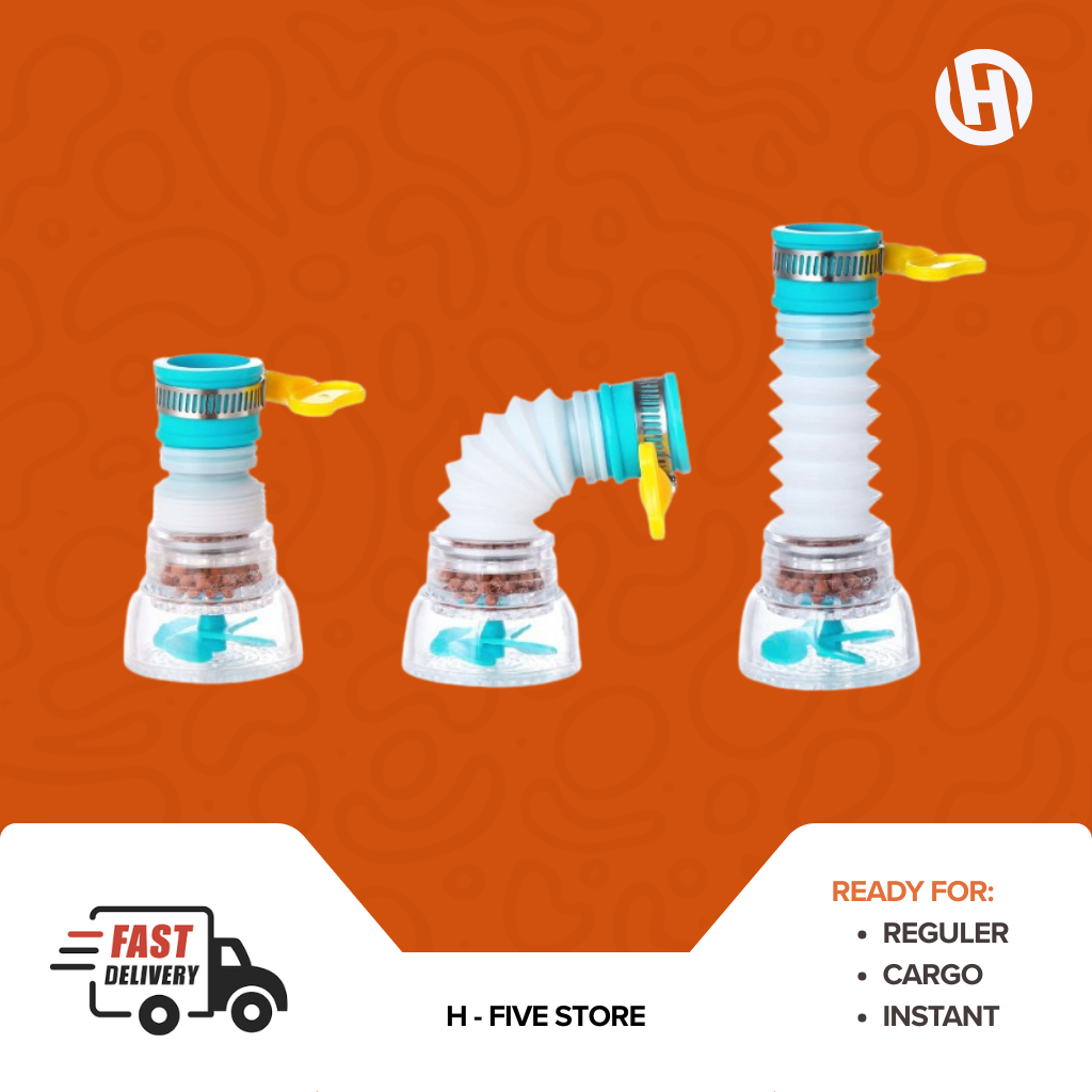 Sambungan Keran Air Fleksibel Perpanjangan Kran Water Filter Faucet Extender Anti Ciprat Wastafel Da