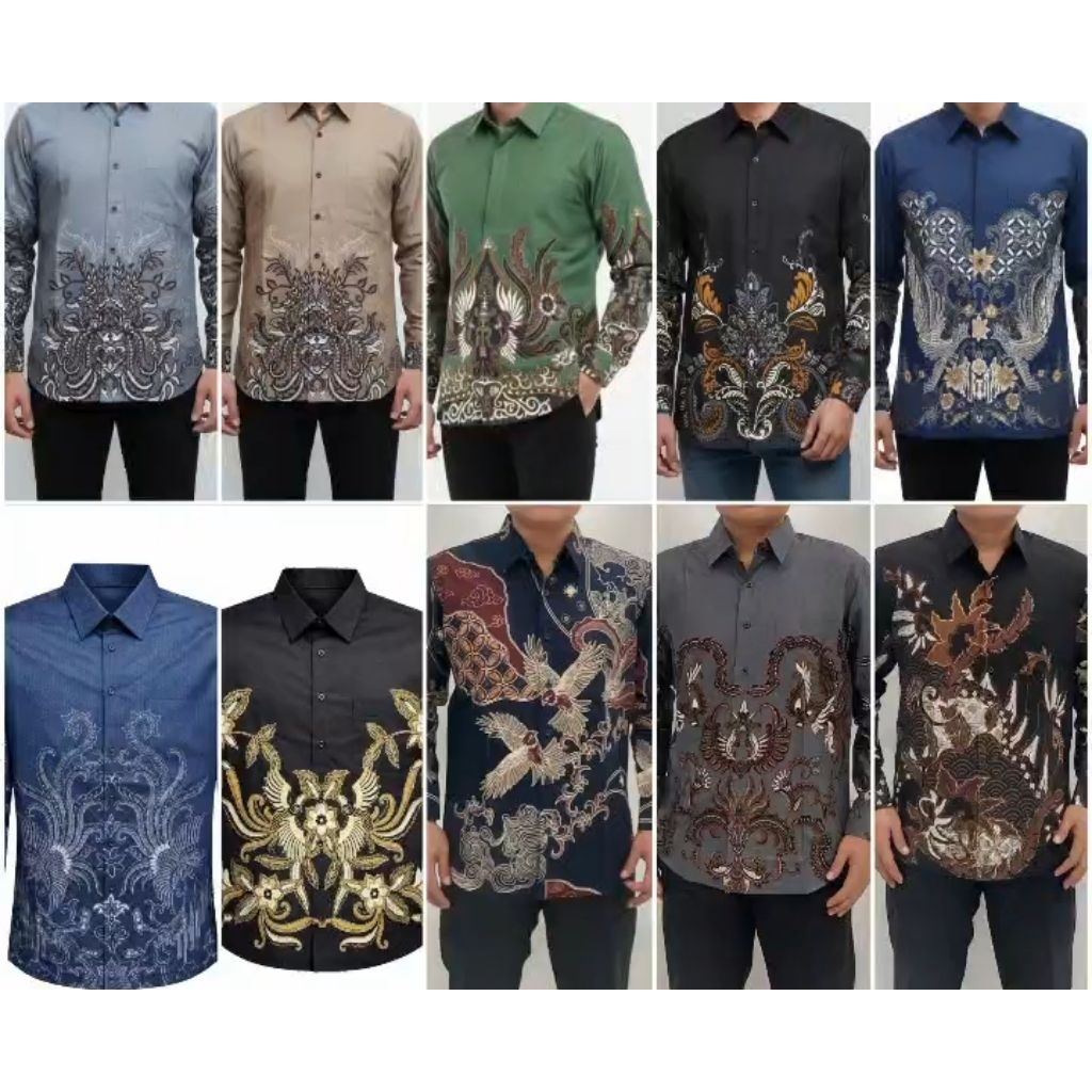 Kemeja batik pria lengan panjang premium merk FIRENZE