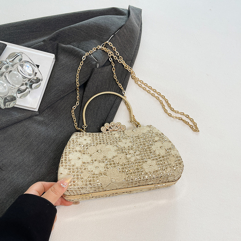 Mamora Bags - GT2228 Clutch Pesta Wanita Mewah Elegan Impor Tas Pernikahan Tas Dompet Wanita Rantai