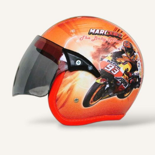 Helm Full Face Anak Untuk Usia 3-7 Tahun Mtif Kartun Lucu