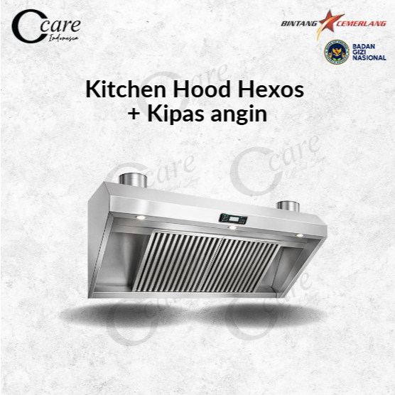 Kitchen Hood Hexos + Kipas Angin Untuk dapur MBG