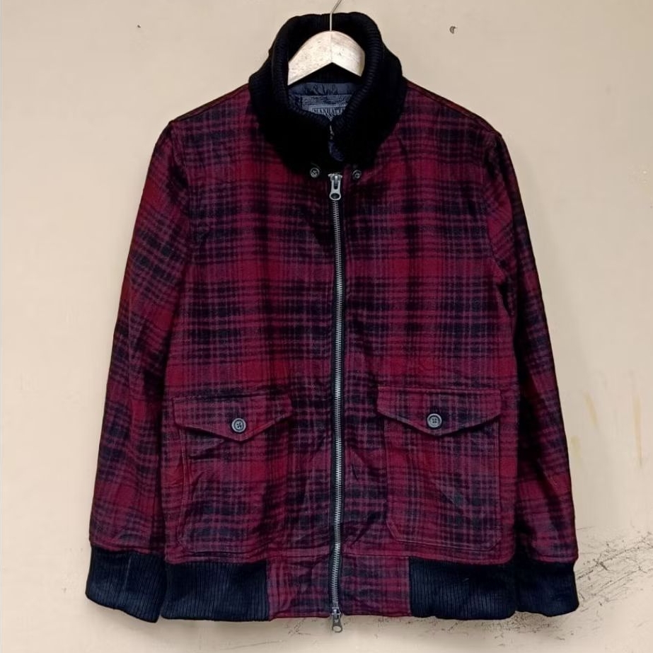 Jacket manhattan transfer bomber wool tartan japanese vintage rare